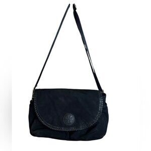 Tory Burch Black Marion Nylon Messenger Baby Bag